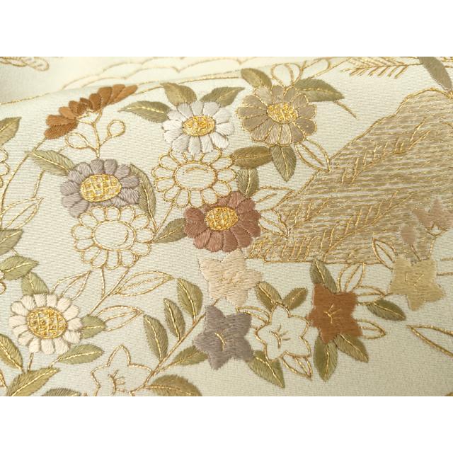 平和屋着物●訪問着　総刺繍　松竹梅　風景文　金糸　金彩　正絹　逸品　AABG5439cs_6