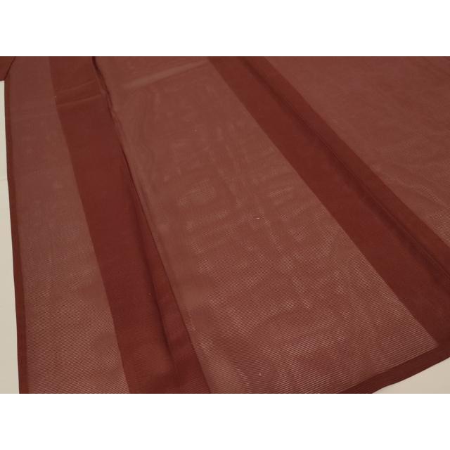 平和屋着物＊夏物 男性 色無地 アンサンブル 絽 赤褐色 正絹 逸品