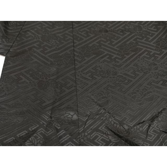 平和屋着物●小振袖　二尺袖　舞花文　黒地　金彩　正絹　逸品　AABG5734ph_3