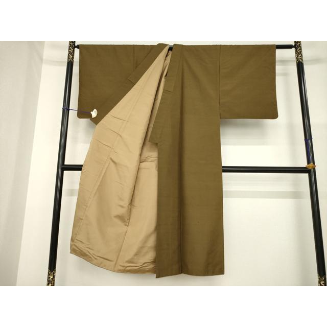 平和屋着物●男性　紬　アンサンブル　格子　正絹　逸品　AABE7085cs 平和屋着物○男性 紬 アンサンブル 格子 正絹 逸品 AABE7085cs 平和屋
