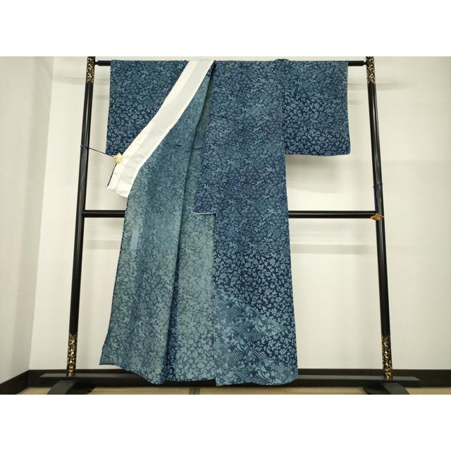 平和屋着物▽上質な小紋　単衣　藍　型染め　草花文　正絹　逸品　AABE5647fy 楽天市場】平和屋着物▽上質な小紋 単衣 本藍 型絵染 草花文 正絹 逸品