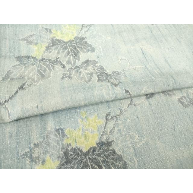 平和屋着物▽小千谷紬　単衣　枝葉文　正絹　逸品　AABG7220ck_4