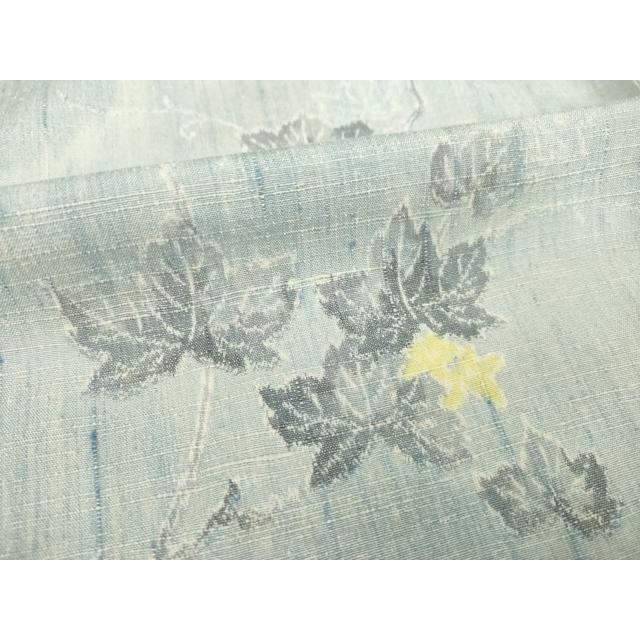 平和屋着物▽小千谷紬　単衣　枝葉文　正絹　逸品　AABG7220ck_5