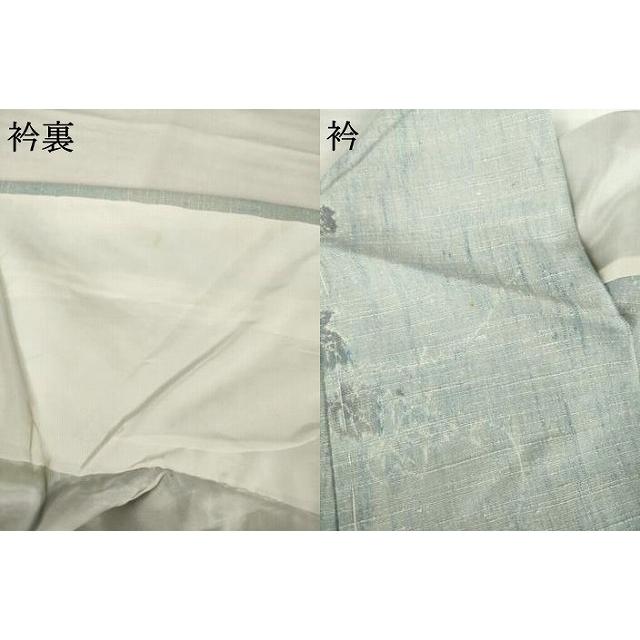 平和屋着物▽小千谷紬　単衣　枝葉文　正絹　逸品　AABG7220ck_6