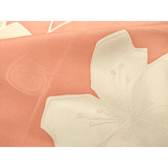 平和屋着物▽上質な小紋　単衣　地紋起こし　枝花文　正絹　逸品　AABG7222ck_5