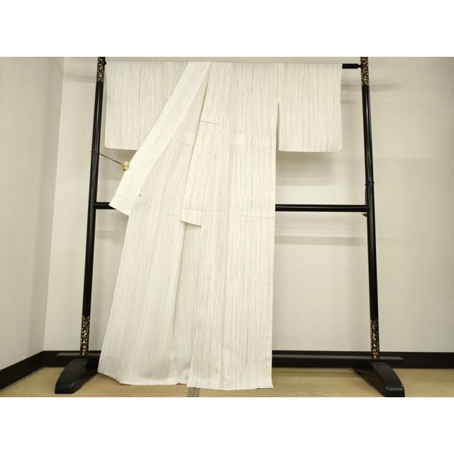 平和屋着物▽上質な小紋　単衣　紬地　霞文　正絹　逸品　未使用　AABG7226ck_2