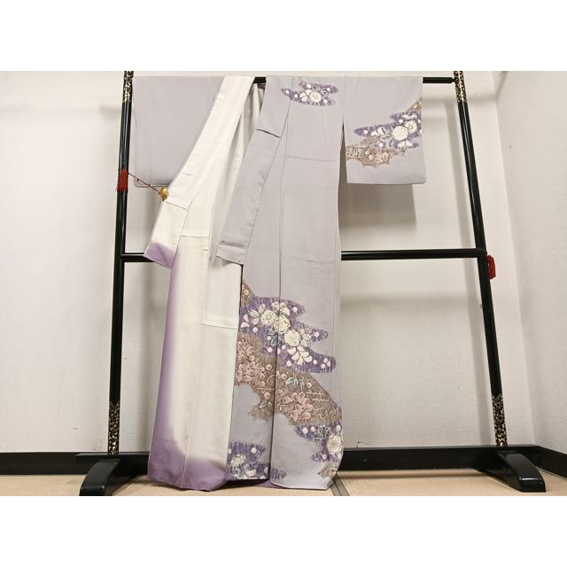 平和屋着物□訪問着 友禅 風景花文 暈し染め 正絹 逸品 未 平和屋着物