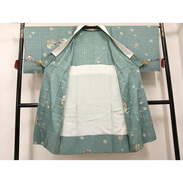 平和屋着物●長襦袢　無双仕立て　兎花文　正絹　逸品　未使用　AABG7572ph_1