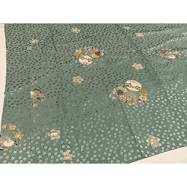 平和屋着物●長襦袢　無双仕立て　兎花文　正絹　逸品　未使用　AABG7572ph_2