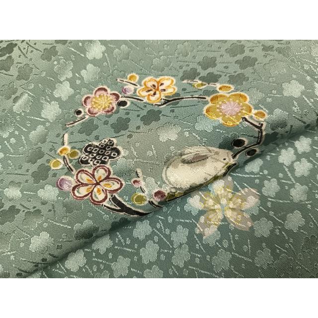 平和屋着物●長襦袢　無双仕立て　兎花文　正絹　逸品　未使用　AABG7572ph_3
