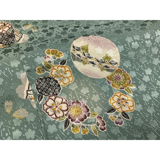 平和屋着物●長襦袢　無双仕立て　兎花文　正絹　逸品　未使用　AABG7572ph_4