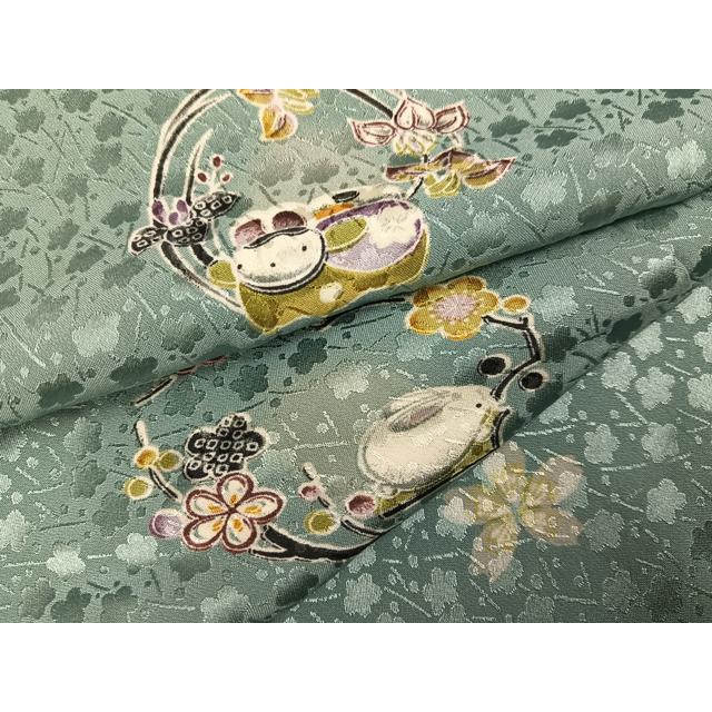 平和屋着物●長襦袢　無双仕立て　兎花文　正絹　逸品　未使用　AABG7572ph_6