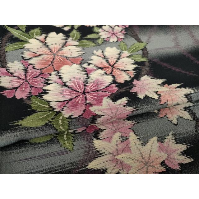 平和屋着物▽小紋　単衣　麻の葉花丸文　洗える着物　AABG7663ck_4