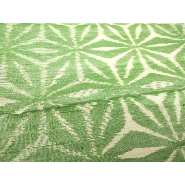 平和屋着物▽上質な紬　単衣　麻の葉文様　正絹　逸品　AABG7667ck_4
