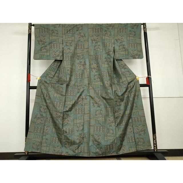 平和屋着物●本場大島紬　一元7マルキ　吉祥草花文　正絹　逸品　未使用　AABG7819cs_1