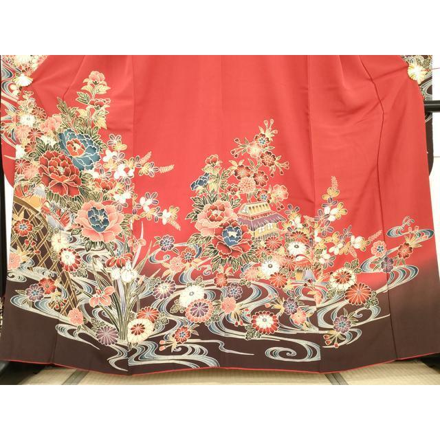 平和屋着物○豪華振袖 紅型 流水鴛鴦風景文 さが美扱い 正絹 逸品