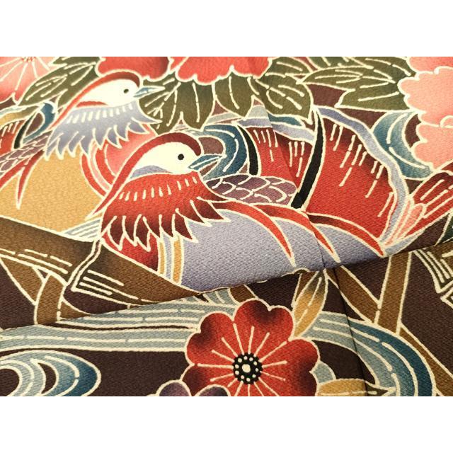 平和屋着物○豪華振袖 紅型 流水鴛鴦風景文 さが美扱い 正絹 逸品