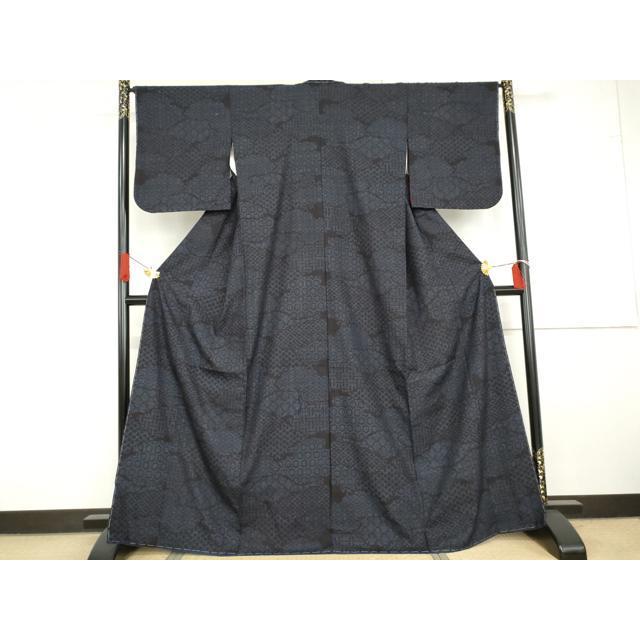 平和屋着物●本場結城紬　重要無形文化財　80亀甲　吉祥文　正絹　逸品　未使用　AABG7909cs