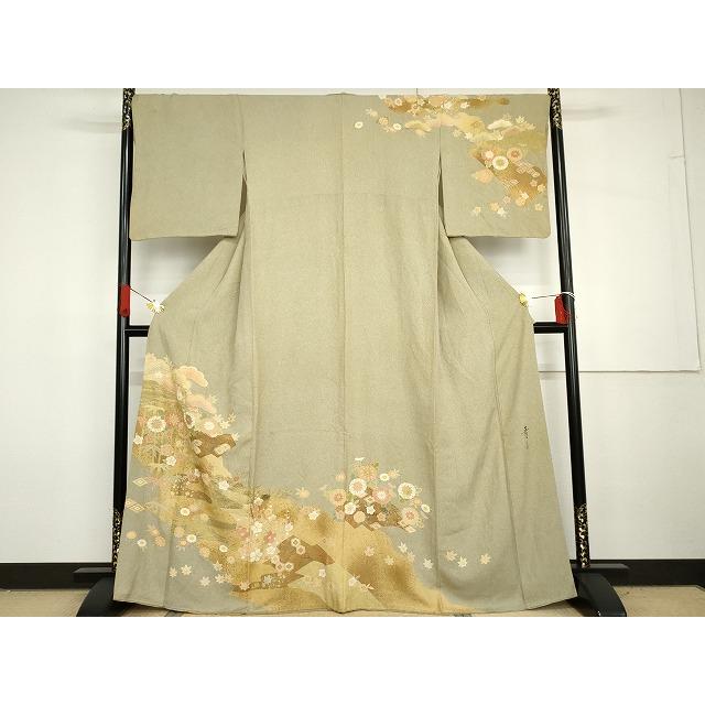 平和屋着物○京友禅の第一人者 松井青々 訪問着 吉祥松竹梅文 金彩