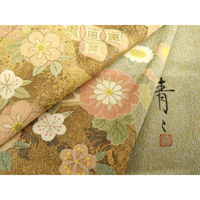 平和屋着物○京友禅の第一人者 松井青々 訪問着 吉祥松竹梅文 金彩
