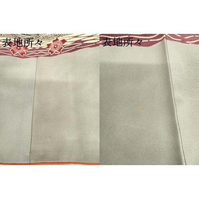 平和屋着物●本場琉球紅型　振袖　花鳥舞蝶文　正絹　逸品　AABG7967cs 平和屋着物○本場琉球紅型 振袖 花鳥舞蝶文 正絹 逸品 AABG7967cs