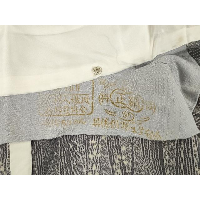 平和屋着物▽上質な小紋　単衣　舞桜文　黒地　丹後ちりめん　正絹　逸品　AABG8477ck_6