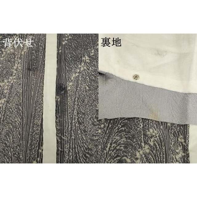 平和屋着物▽上質な小紋　単衣　舞桜文　黒地　丹後ちりめん　正絹　逸品　AABG8477ck_7
