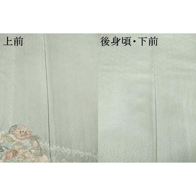 平和屋着物▽訪問着　単衣　絞り　刺繍　流水花丸文　正絹　逸品　AABG8585ck_7