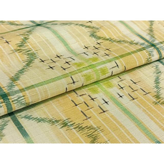 平和屋着物▽上質な紬　単衣　松皮菱文　正絹　逸品　AABG8665jh_3