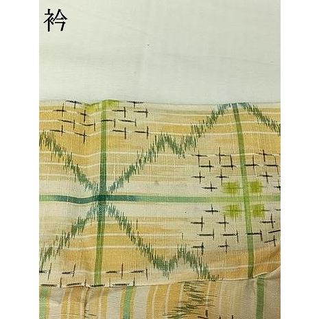 平和屋着物▽上質な紬　単衣　松皮菱文　正絹　逸品　AABG8665jh_6