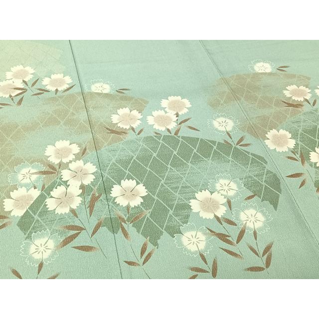 平和屋着物▽撫松庵　訪問着　単衣　草花文　洗える着物　AABG8855jh_3