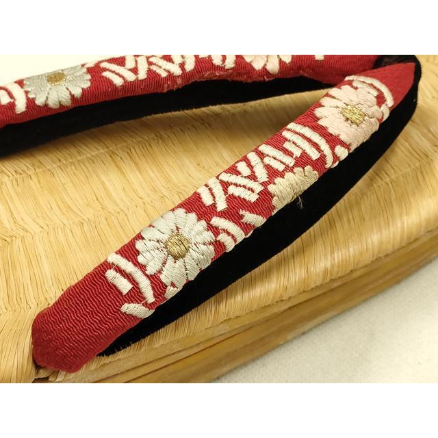 平和屋着物○和装小物 和装草履 厚底草履 畳表 刺繍 金糸 逸品