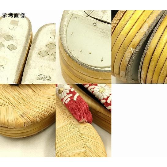 平和屋着物●和装小物　和装草履　厚底草履　畳表　刺繍　金糸　逸品　AABG8911ay 平和屋着物○和装小物 和装草履 厚底草履 畳表 刺繍 金糸 逸品
