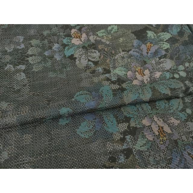 平和屋着物▽本場大島紬　単衣　9マルキ　枝花文　正絹　逸品　AABG9278ck