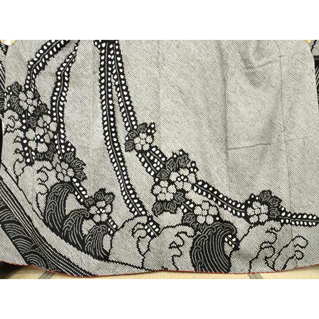 平和屋着物●豪華振袖　総絞り　立波草花文　黒地　正絹　逸品　AABG9935cs