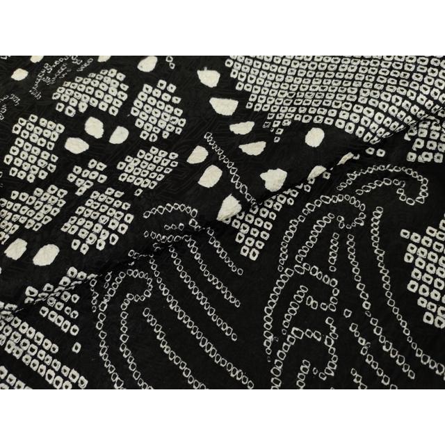 平和屋着物●豪華振袖　総絞り　立波草花文　黒地　正絹　逸品　AABG9935cs