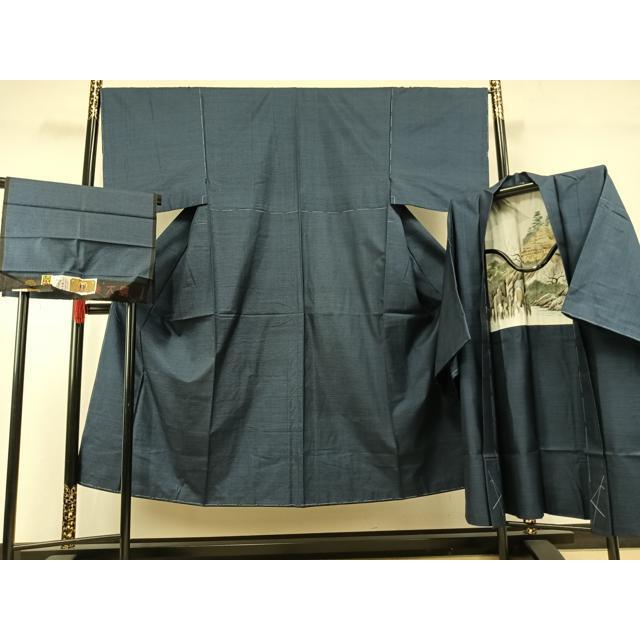 平和屋着物○男性 本場大島紬 アンサンブル 100亀甲 総詰め 正絹 逸品