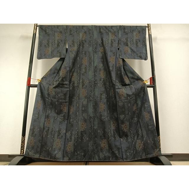 平和屋着物●本場大島紬　カタス7マルキ　吉祥花文　正絹　逸品　未使用　AABH0728fy