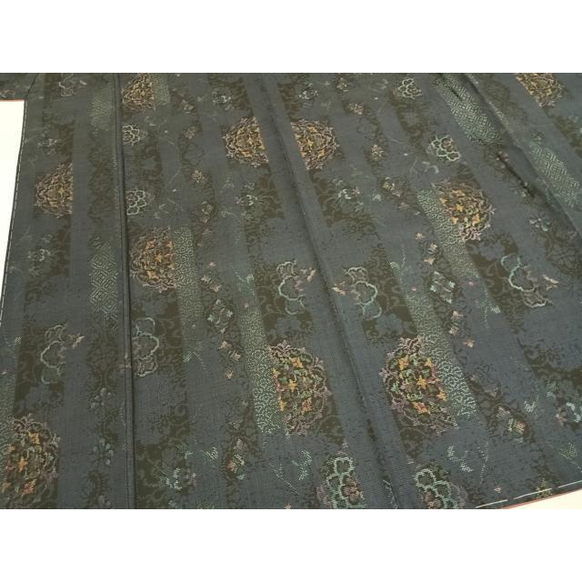 平和屋着物●本場大島紬　カタス7マルキ　吉祥花文　正絹　逸品　未使用　AABH0728fy