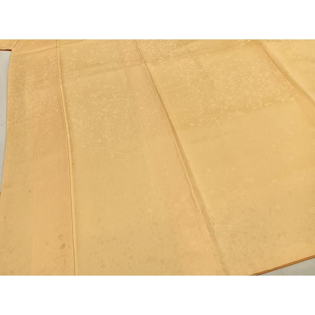 平和屋着物●上質な色無地　霞地紋　蜂蜜色　正絹　逸品　AABH0852fy