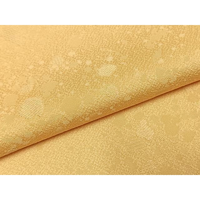 平和屋着物●上質な色無地　霞地紋　蜂蜜色　正絹　逸品　AABH0852fy