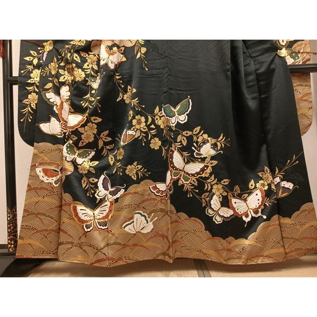 平和屋着物●豪華振袖　花蝶文　金彩　正絹　逸品　AABH2027ph