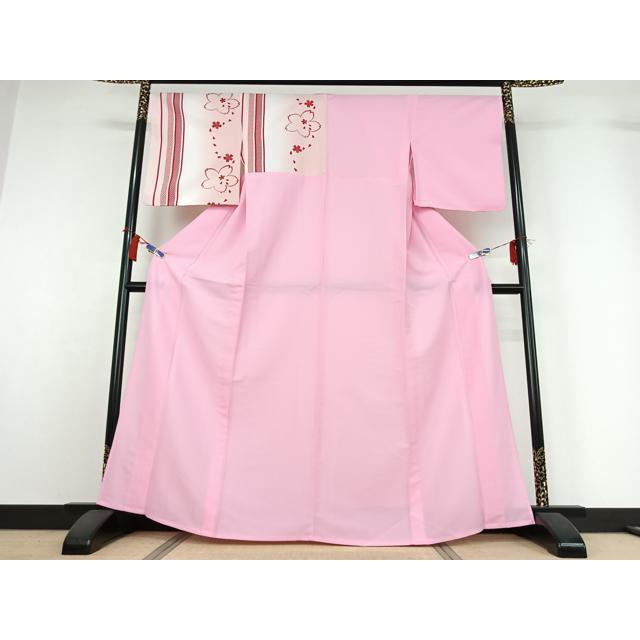 平和屋着物▽訪問着　単衣　舞桜文　洗える着物　AABH2287jh