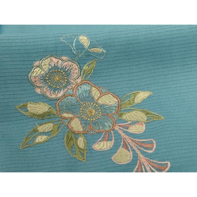 平和屋着物＊夏物　訪問着　絽　刺繍　辻が花　金彩　洗える着物　AABH2556jd_5