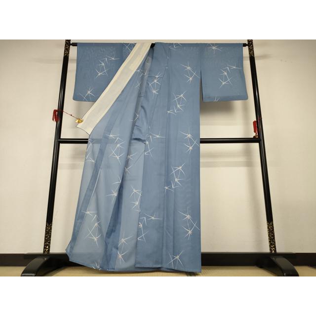 平和屋着物＊夏物　小紋　絽　草花文　洗える着物　AABH3183jd_2
