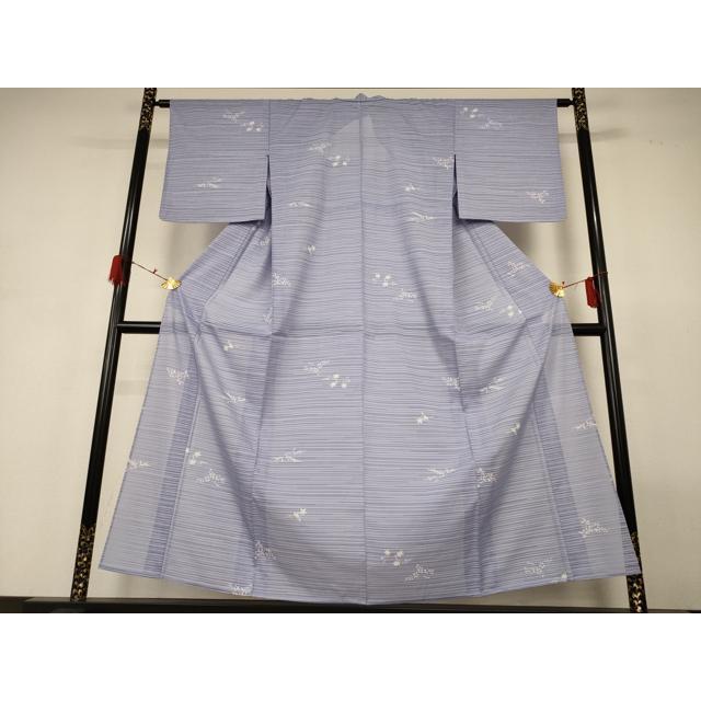 平和屋着物＊夏物　小紋　絽　草花文　洗える着物　AABH3186jd_1