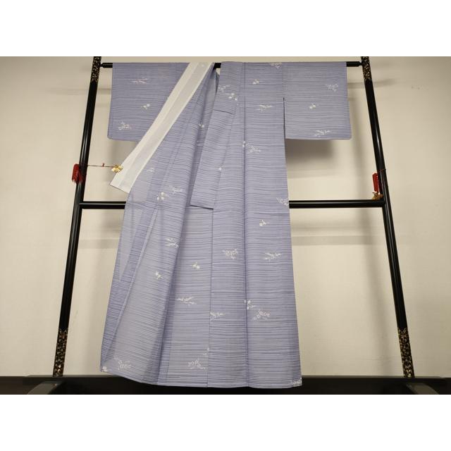 平和屋着物＊夏物　小紋　絽　草花文　洗える着物　AABH3186jd_2