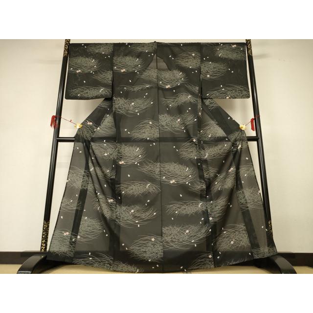 平和屋着物＊夏物　小紋　絽　芝桜　洗える着物　AABH3904jd