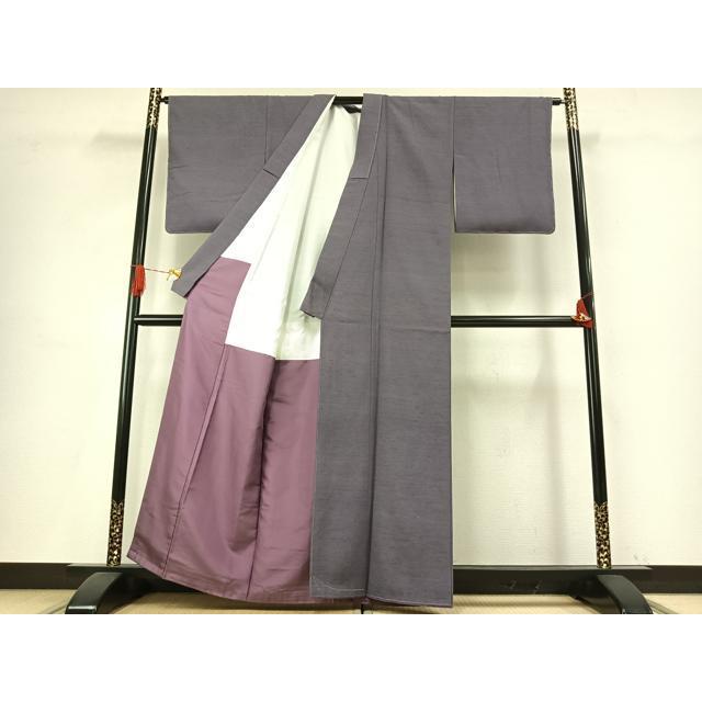 平和屋着物●本加賀友禅作家　柿本市郎　紬　色無地　薄鼠色　証紙付き　正絹　逸品　未使用　AABH5000fy