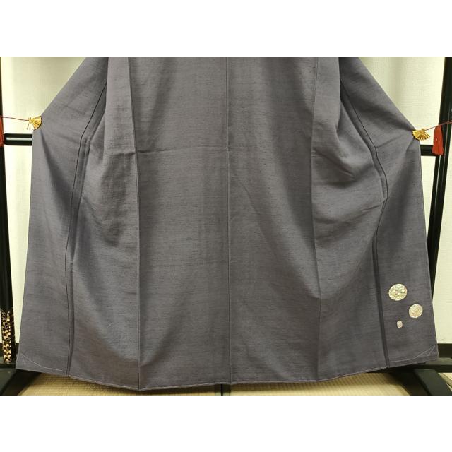 平和屋着物●本加賀友禅作家　柿本市郎　紬　色無地　薄鼠色　証紙付き　正絹　逸品　未使用　AABH5000fy